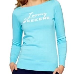 Lilly Pulitzer Aqua Blue Crew Neck Sweater